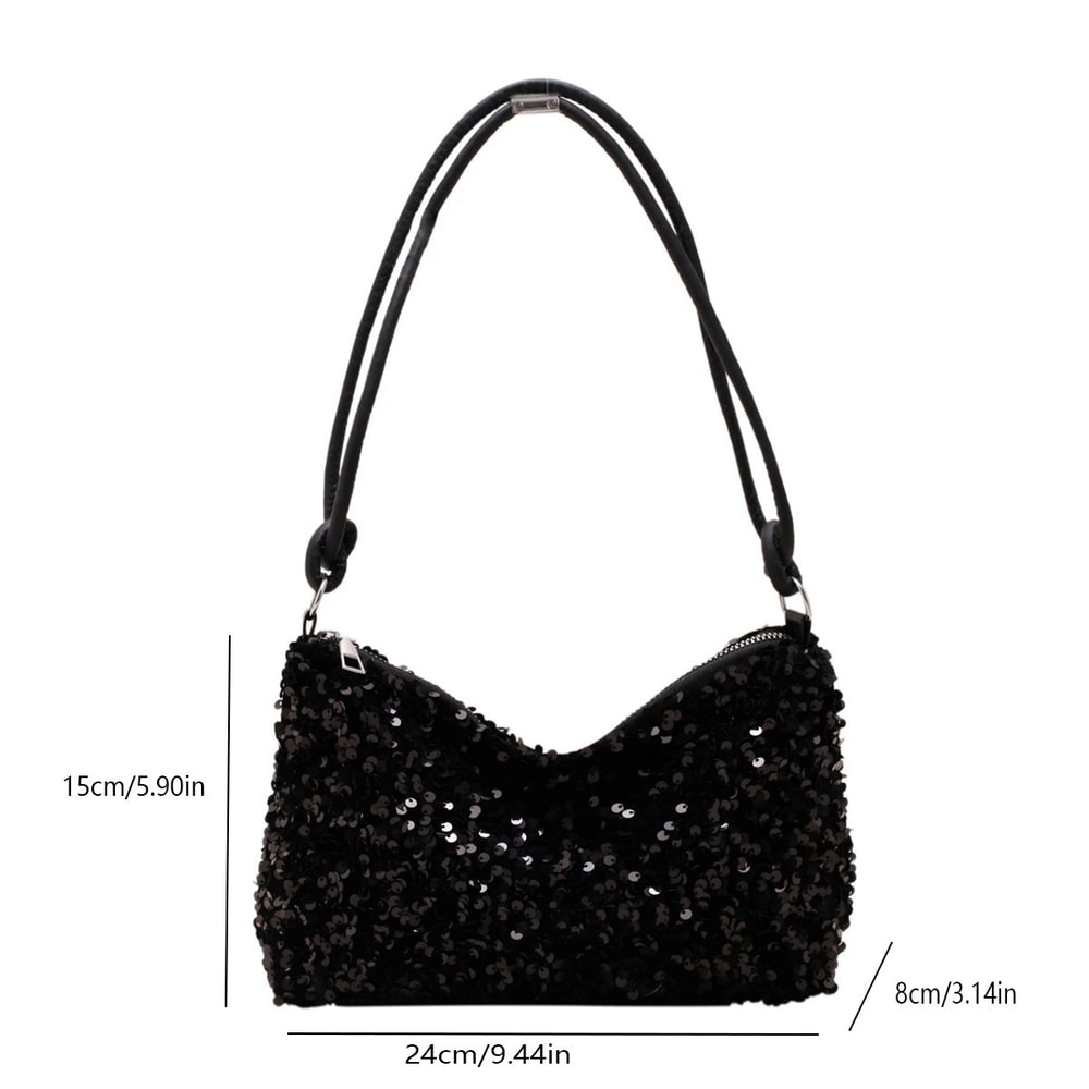 Black Spice Glitter Underarm Crossbody Shoulder Bag For Women 3