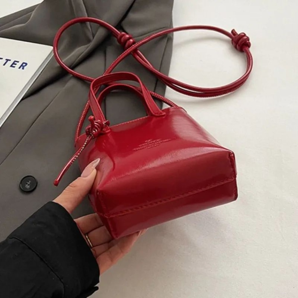 KClassic PU Leather Mini Crossbody Bag For Women Korean Style Retro Shoulder Purse 4