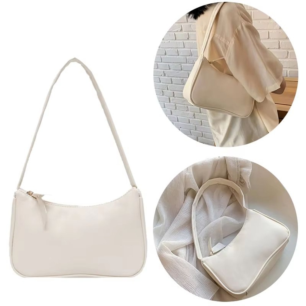 VintageCharm PU Leather Forearm Bag For Women Bow Accent Outdoor Handbag 0