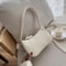 VintageCharm PU Leather Forearm Bag For Women Bow Accent Outdoor Handbag 1