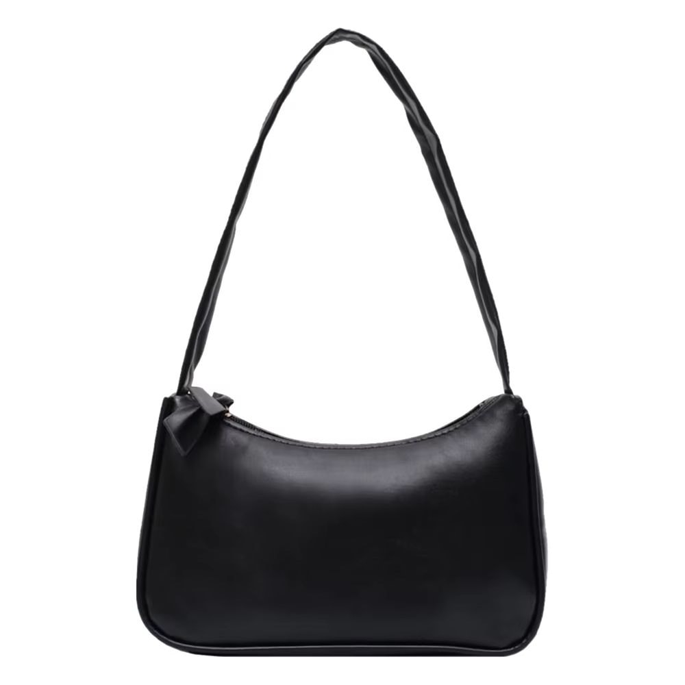 VintageCharm PU Leather Forearm Bag For Women Bow Accent Outdoor Handbag 2