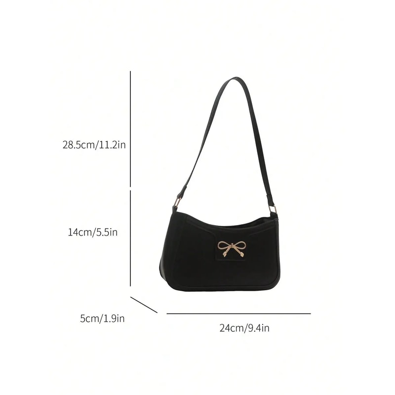 Korean Bow Underarm Shoulder Bag For Women Soft PU Crossbody Commuter Purse 3