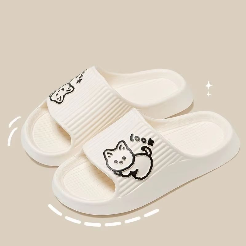 Cat Cartoon Platform Bath Slippers For Women Non Slip Summer Indoor Outdoor Slides 2