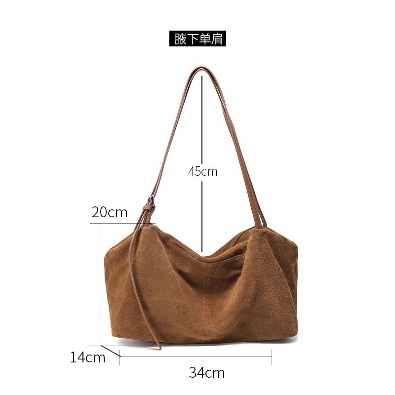 UrbanClassic Genuine Cowhide Suede Shoulder Bag For Women Soft Leather Crossbody Handbag 3