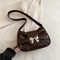 Elegant Bow Underarm Shoulder Bag For Women Soft PU Leather Commuting Purse 10