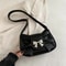 Elegant Bow Underarm Shoulder Bag For Women Soft PU Leather Commuting Purse 7