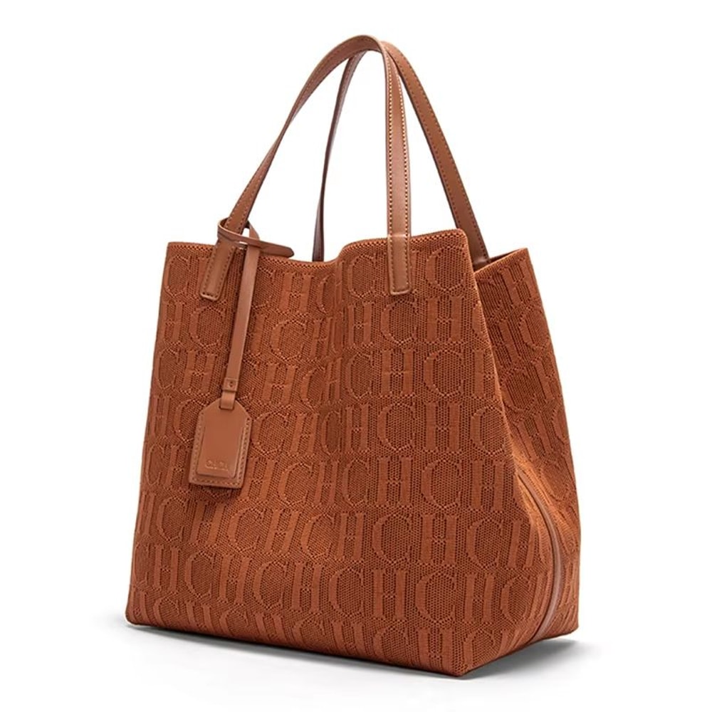 CHCH Large Black Knitted Tote Bag 1063x787x1102in Lightweight Shopping Carryall 9