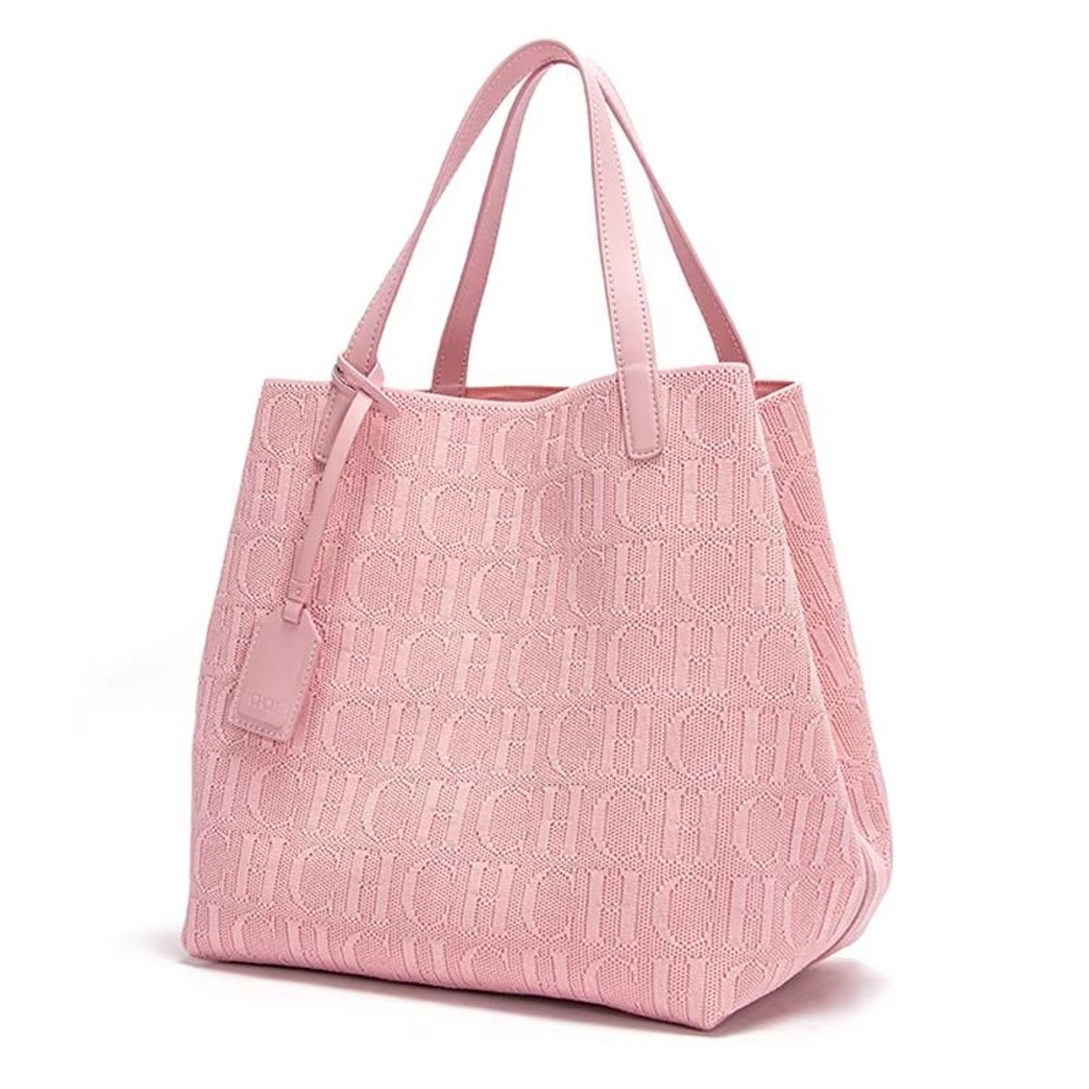 CHCH Large Black Knitted Tote Bag 1063x787x1102in Lightweight Shopping Carryall 11