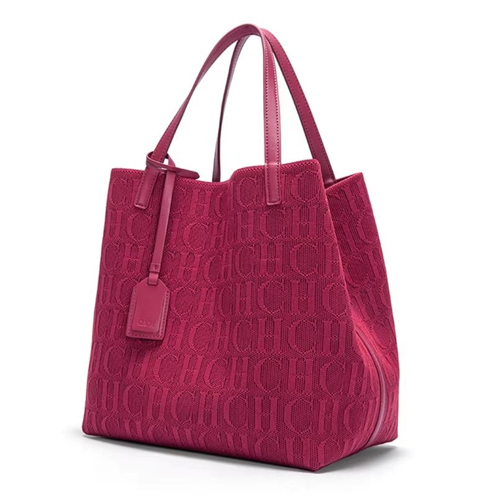 CHCH Large Black Knitted Tote Bag 1063x787x1102in Lightweight Shopping Carryall 12