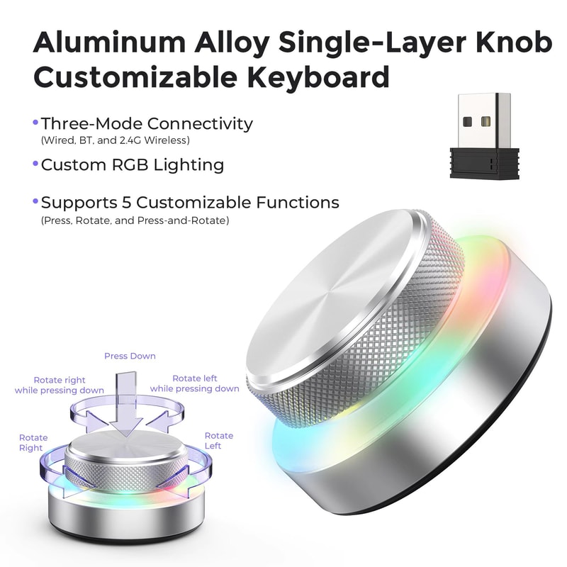 ProControl DualLayer RGB Wireless Custom Keyboard With Volume Knob 13