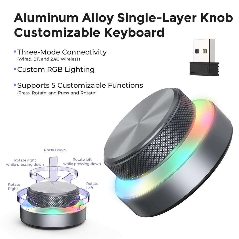 ProControl DualLayer RGB Wireless Custom Keyboard With Volume Knob 17