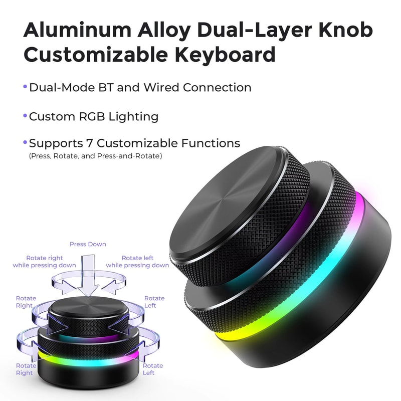 ProControl DualLayer RGB Wireless Custom Keyboard With Volume Knob 6