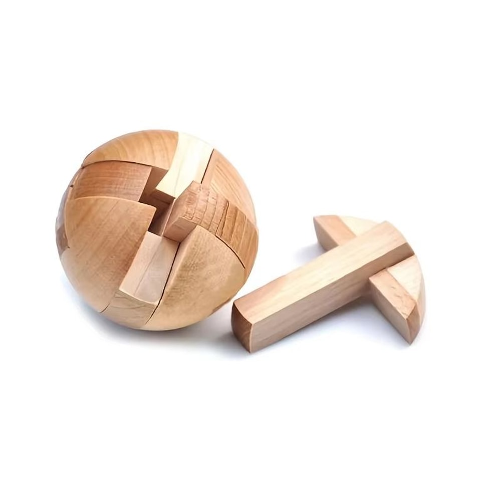 Harmony Hollow Wooden Puzzle Balls Holiday Decor And Brain Teaser Gift 5