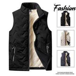 everwarm men's autumn winter cotton vest jacket with standing collar