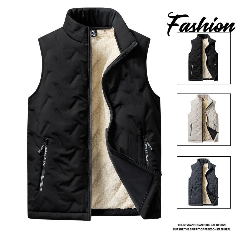 EverWarm Mens Autumn Winter Cotton Vest Jacket With Standing Collar 0