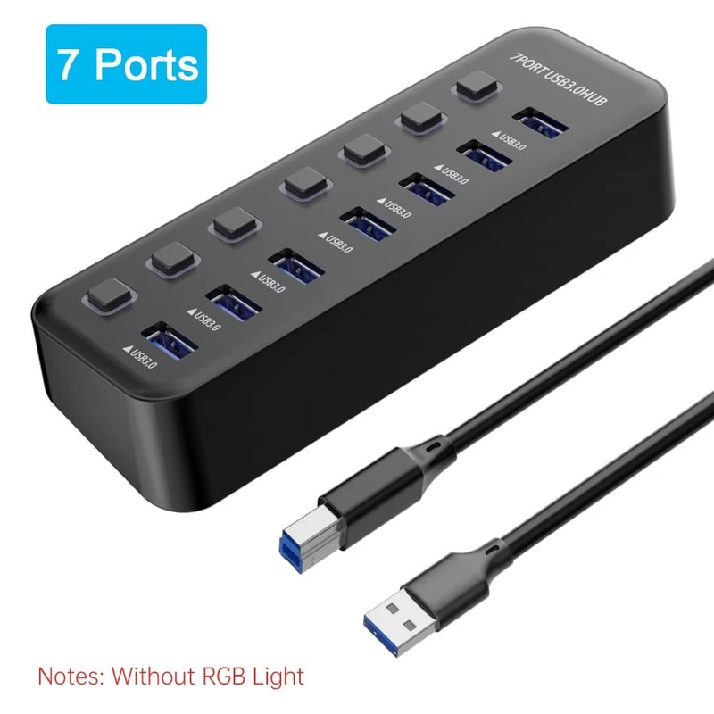 HyperLink RGB USB 30 7Port HighSpeed Hub With Individual Switches 6