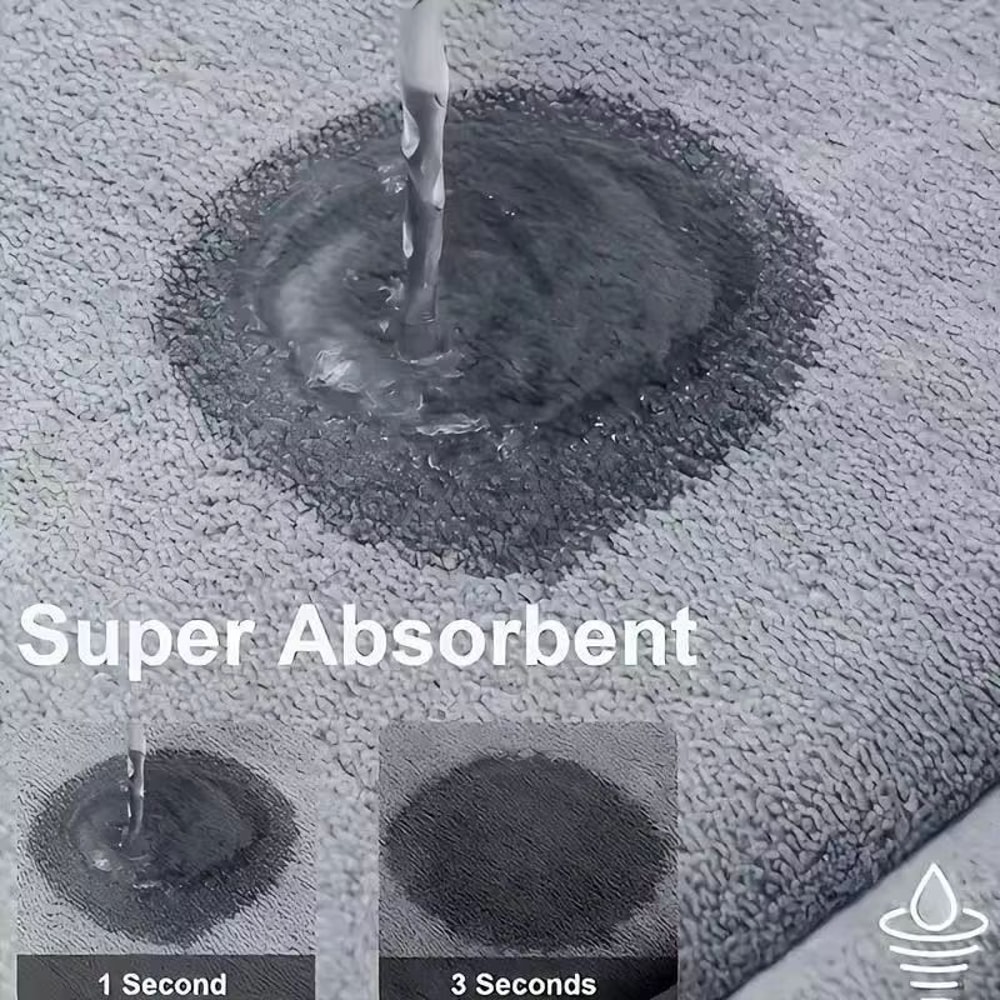 CloudDry Thick Coral Fleece QuickDry Bathroom Mat 1