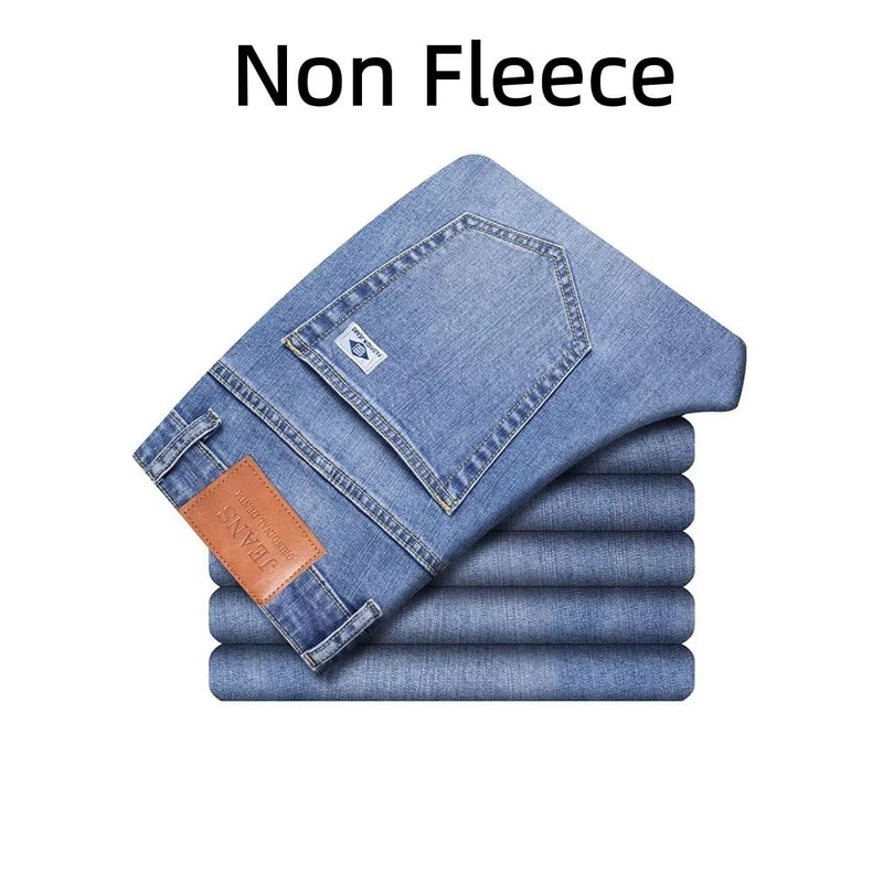 Mens Winter Warm FleeceLined Stretch Jeans Casual Business Trousers 10