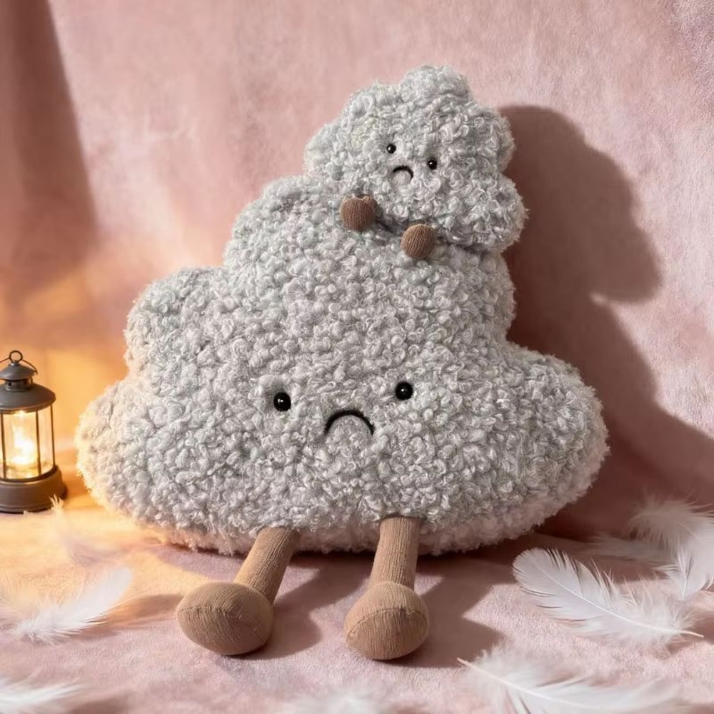 Kawaii Soft Sad Cloud Plush Toy 63in Gray Cloud Throw Pillow Plush Doll Gift 5