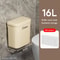 PressType Wall Mounted Trash Can 1216L With Lid For Bathroom And Kitchen 10