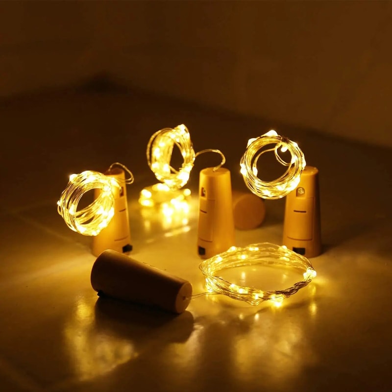 LED Bottle Cork String Lights 656ft Wine Bottle Fairy Lights Holiday Decor 3