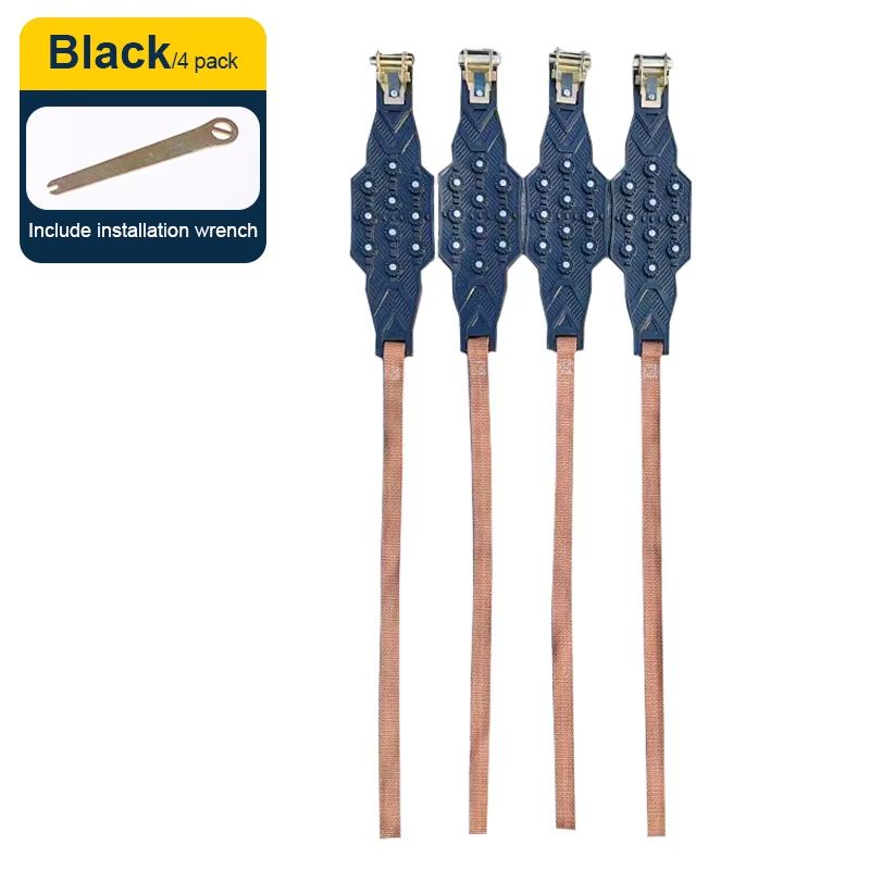 SEAMETAL 4Piece Car Snow Tire Chains AntiSkid Cable For Winter Driving 6