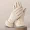 Beige Plush Lined Touchscreen Winter Gloves For Women And Men 6