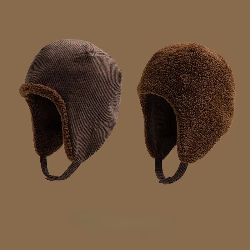 Reversible Thick Wool Beanie Hat For Autumn And Winter Outdoor Warmth 9