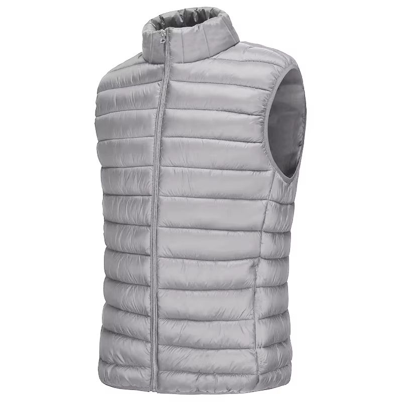 Mens Lightweight Autumn Outdoor Cotton Vest With Full Zipper And Pockets 8