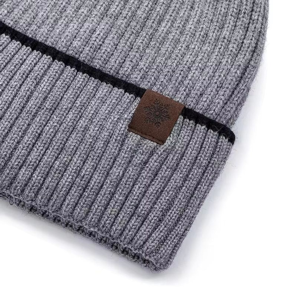 Unisex Plush Fleece Lined Knitted Winter Beanie Hat For Outdoor Cold Weather 2