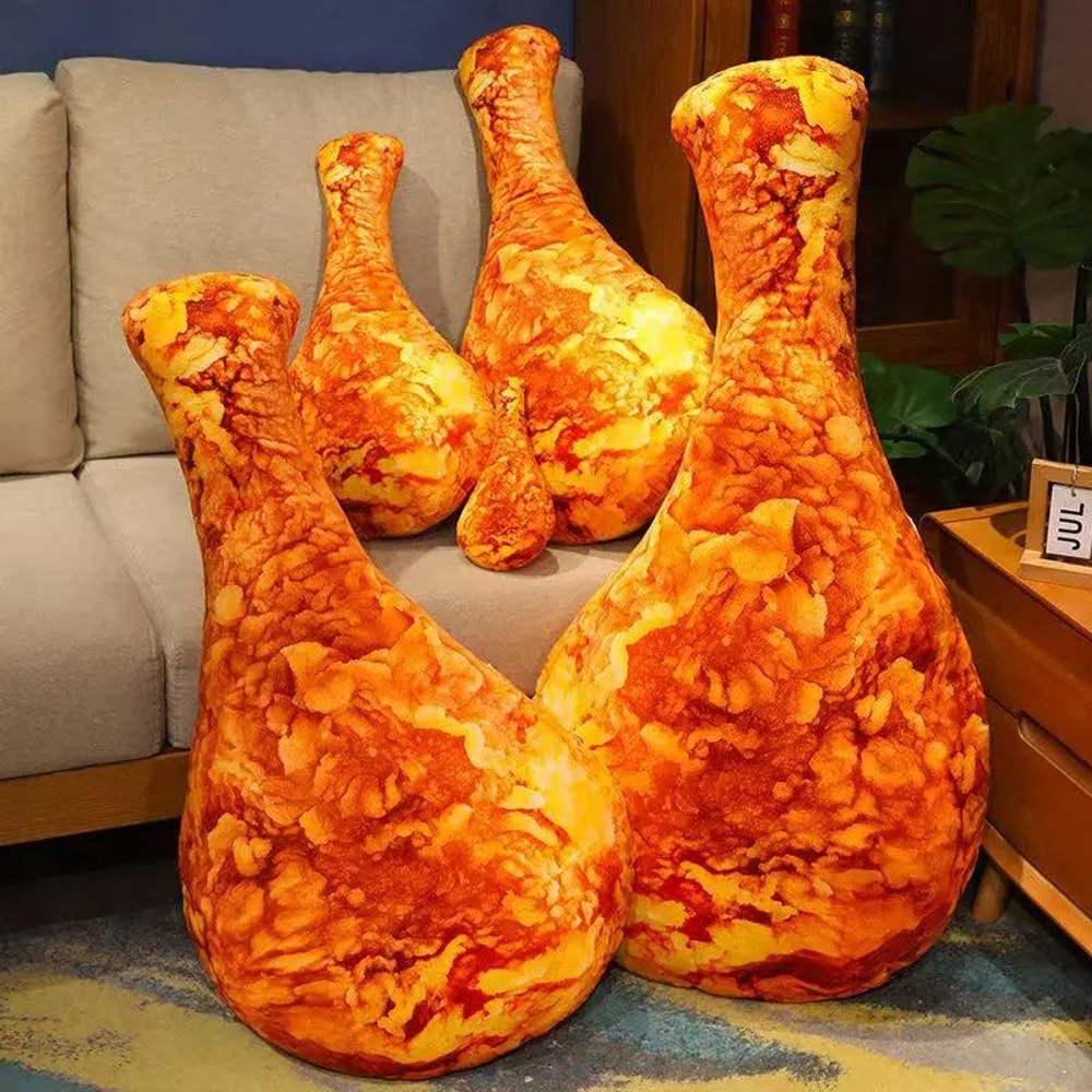Simulated Crispy Chicken Leg Plush Pillow Toy Cute AnimeStyle Stuffed Animal 2