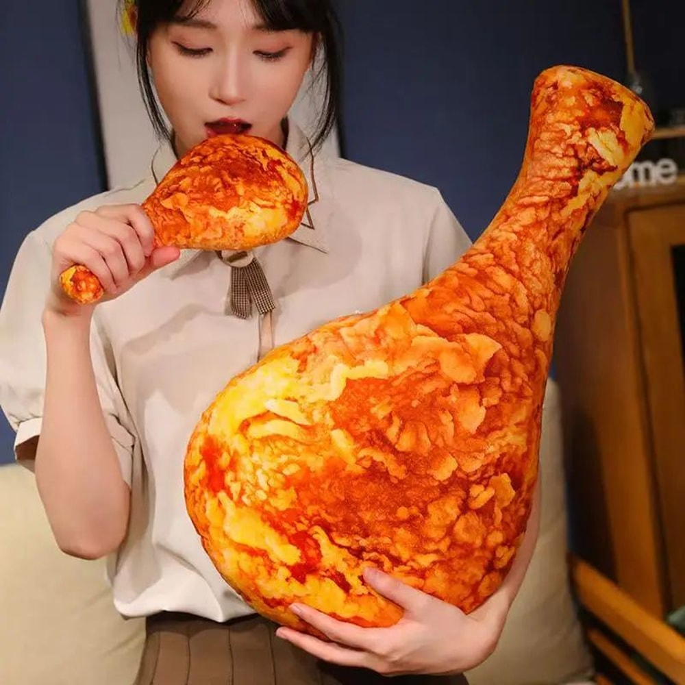 Simulated Crispy Chicken Leg Plush Pillow Toy Cute AnimeStyle Stuffed Animal 4