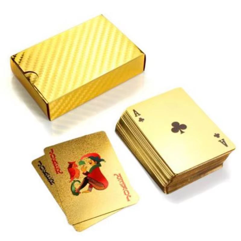 Luxury 24K Gold Plated Foil Playing Cards Poker Deck With Red Box Gift Set 1