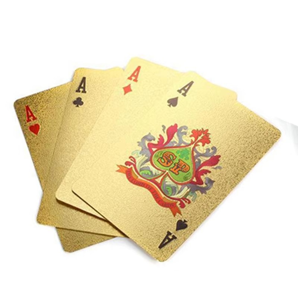 Luxury 24K Gold Plated Foil Playing Cards Poker Deck With Red Box Gift Set 2