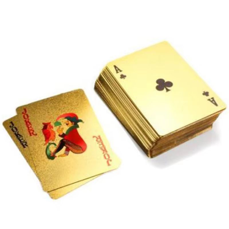 Luxury 24K Gold Plated Foil Playing Cards Poker Deck With Red Box Gift Set 3