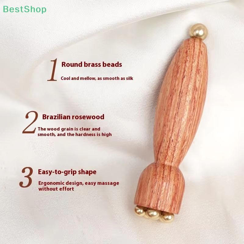 Lotus Seedpod Brass And Rosewood Facial Gua Sha Tool For Eye Relaxation And Meridian Massage 4