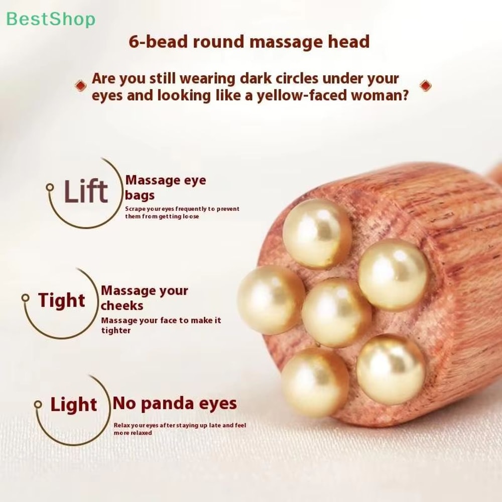 Lotus Seedpod Brass And Rosewood Facial Gua Sha Tool For Eye Relaxation And Meridian Massage 5