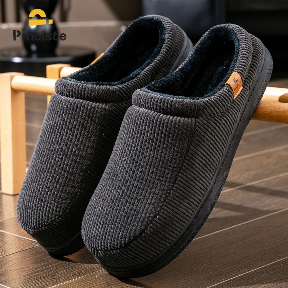 ComfyStride Corduroy Memory Foam Slippers For Men 1