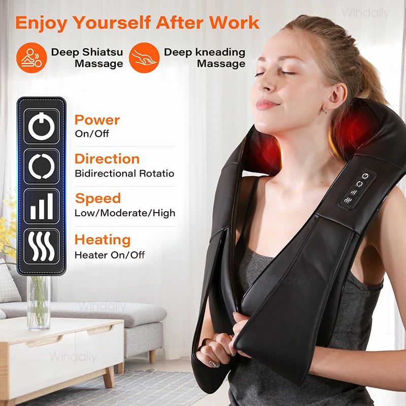 4D Shiatsu Heated Neck And Full Body Massage Pillow 3