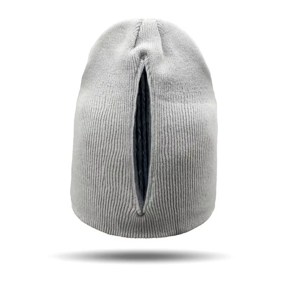 Magnetic Opening Knit Ponytail Beanie Hat For Women 3