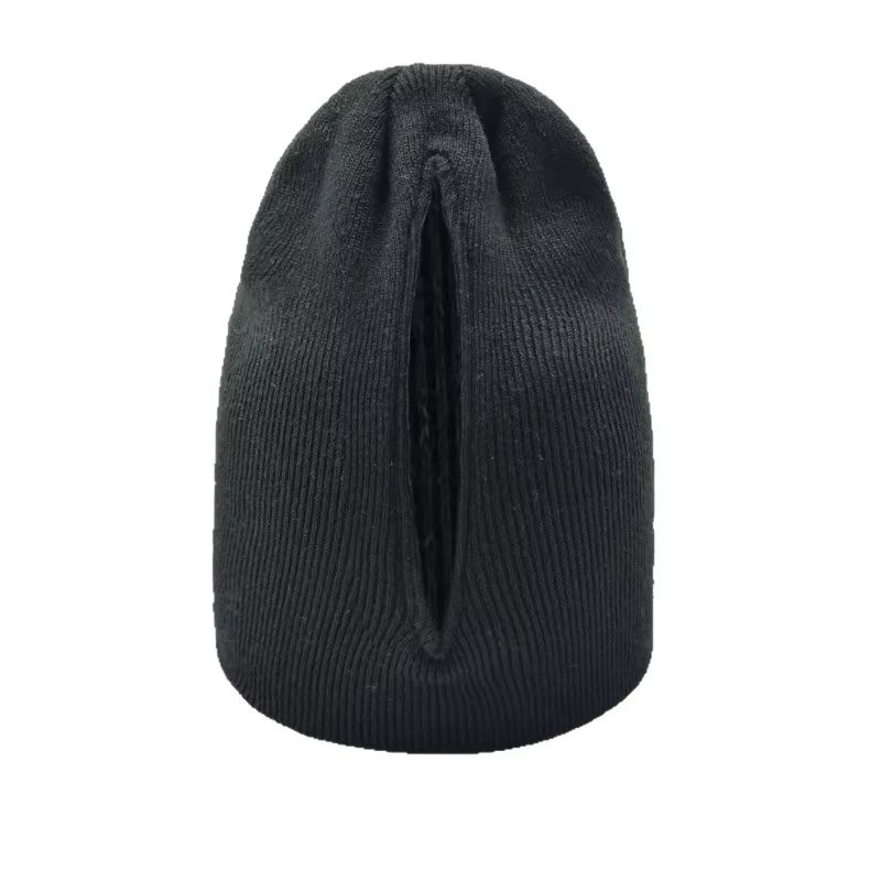 Magnetic Opening Knit Ponytail Beanie Hat For Women 4