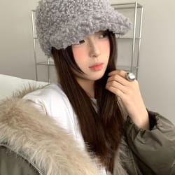 korean style plush warm autumn winter women's baseball cap