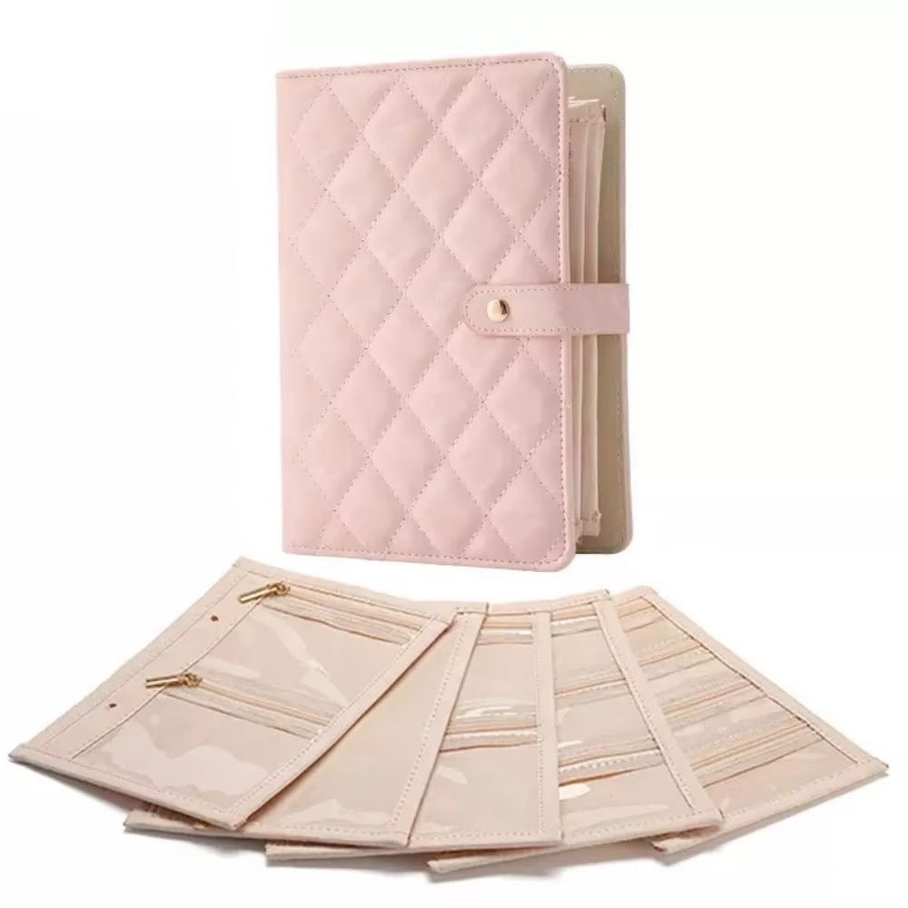 Travel Jewelry Organizer Book Ring Binder Jewelry Storage With Clear Zipper Pouches 10