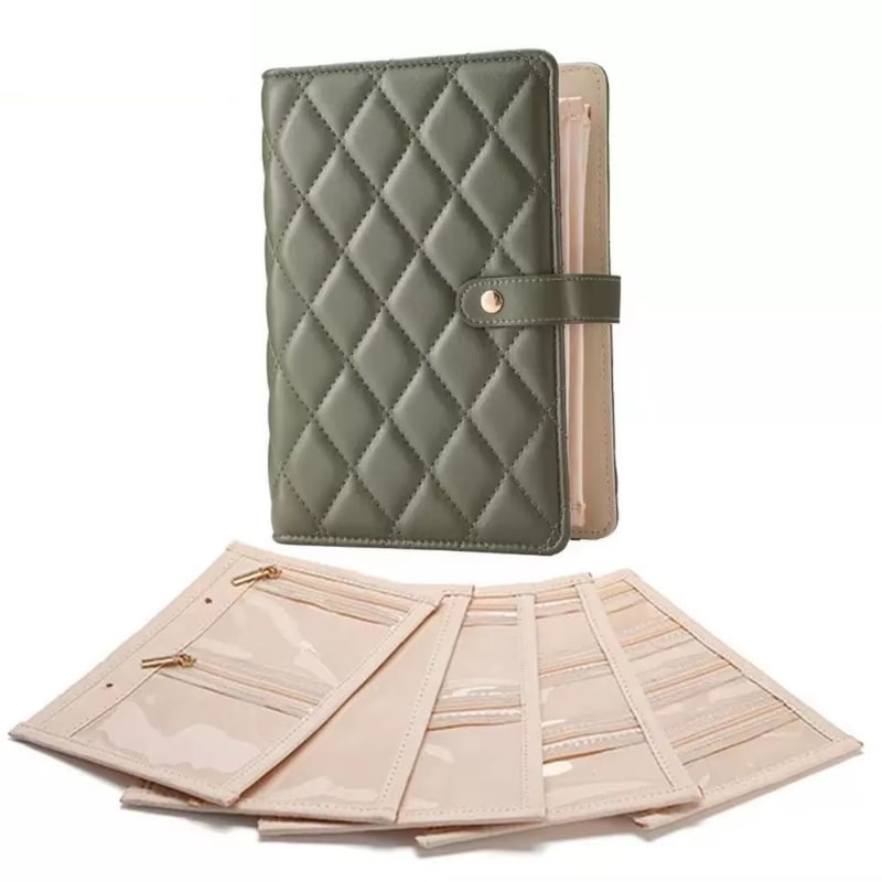 Travel Jewelry Organizer Book Ring Binder Jewelry Storage With Clear Zipper Pouches 8