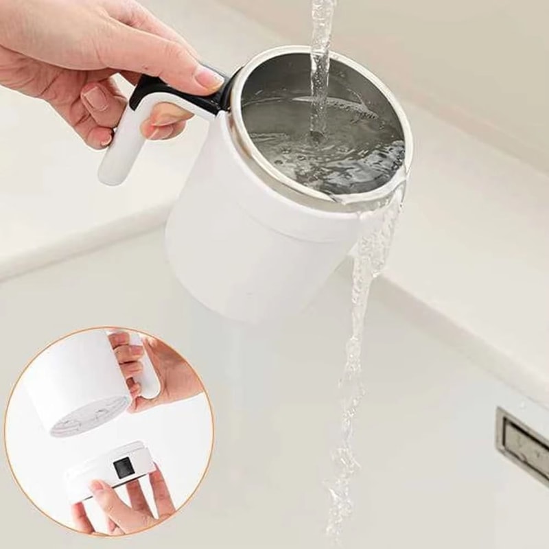 Rechargeable Self Stirring Mug Magnetic Mixing Cup Stainless Steel Coffee Tumbler 3