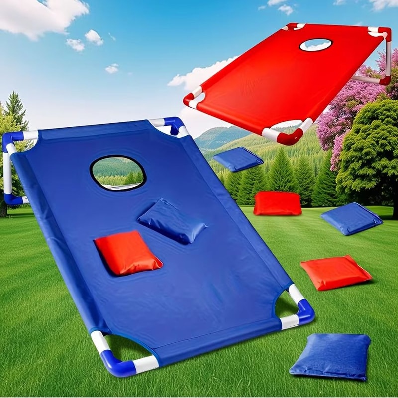 Portable Cornhole Game Set Foldable Beach Bean Bag Toss Boards 1