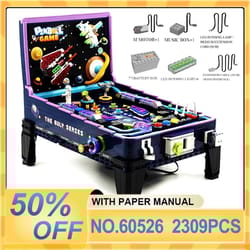 guly 60526 motorized pinball building block set with lights, 2309pcs