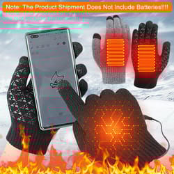 usb heated knitted full finger winter gloves with touch screen and non-slip grip