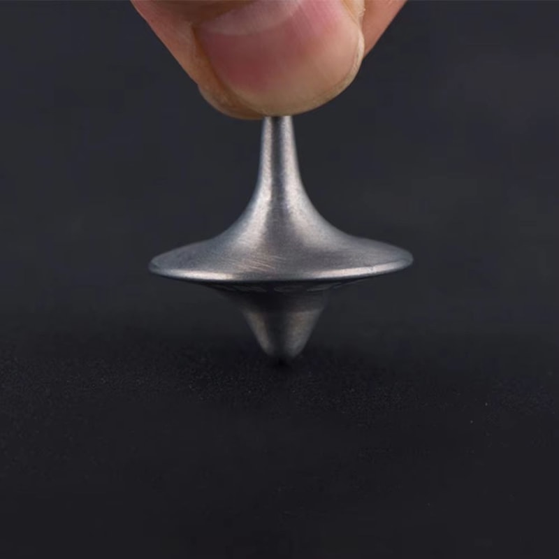 Metal Gyro Precision Silver Spinning Top With Movie Totem Print 2
