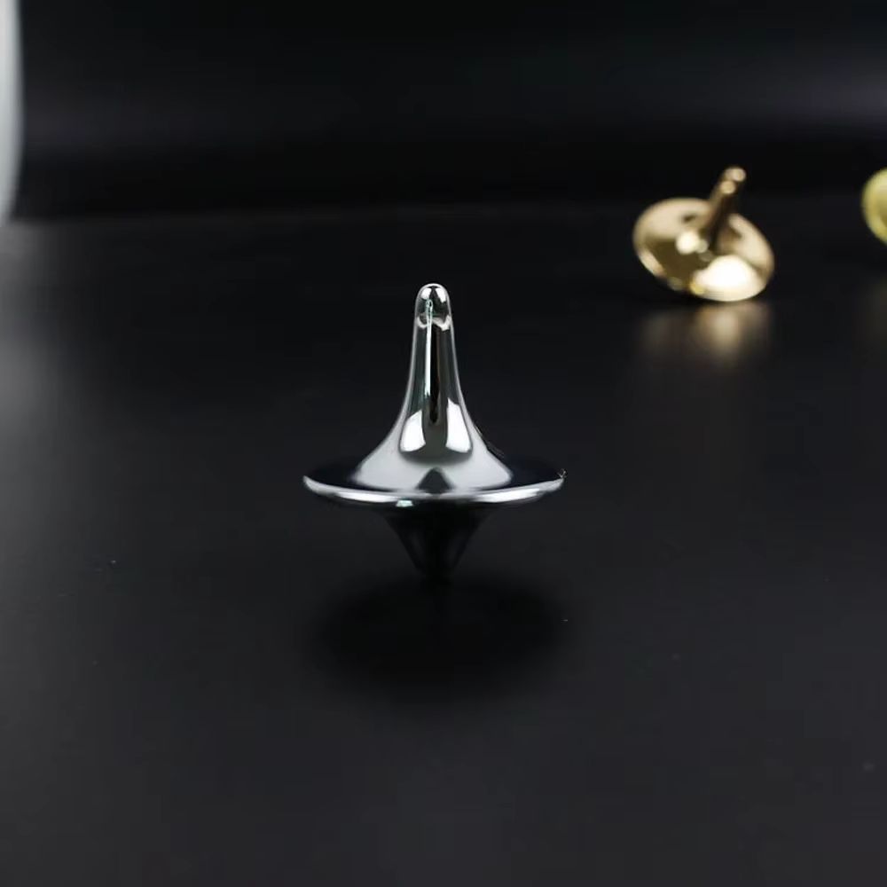 Metal Gyro Precision Silver Spinning Top With Movie Totem Print 11